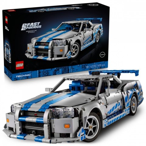 Klocki Technic 42210 Samochód Nissan Skyline GT-R (R34) z filmu Za szybcy, za wściekli Klocki Technic 42210 Samochód Nissan Skyline GT-R (R34) z filmu Za szybcy, za wściekli