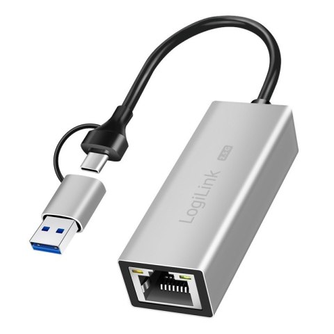 Adapter USB-A/-C do 2,5G Ethernet, szary Adapter USB-A/-C do 2,5G Ethernet, szary