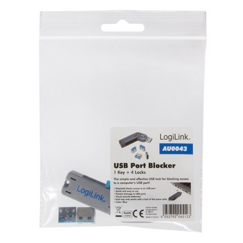 Blokada portów USB 4szt. z kluczem Blokada portów USB 4szt. z kluczem