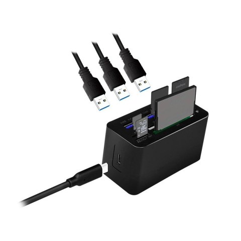 Stacja dokująca USB3.2 8-portów, mini Czarna Stacja dokująca USB3.2 8-portów, mini Czarna
