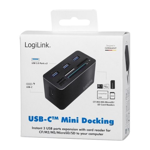 Stacja dokująca USB3.2 8-portów, mini Czarna Stacja dokująca USB3.2 8-portów, mini Czarna