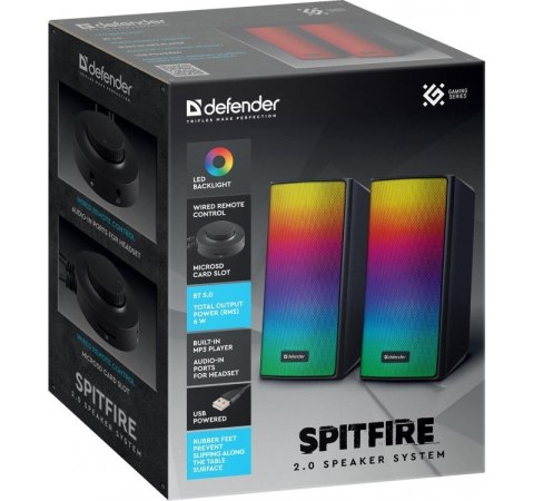 Głośniki komputerowe SPITFIRE 2.0 6W LED USB Głośniki komputerowe SPITFIRE 2.0 6W LED USB