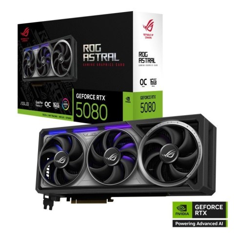 Karta graficzna GeForce RTX 5080 ROG ASTRAL OC GDDR7 256bit 3DP/2HDMI Karta graficzna GeForce RTX 5080 ROG ASTRAL OC GDDR7 256bit 3DP/2HDMI