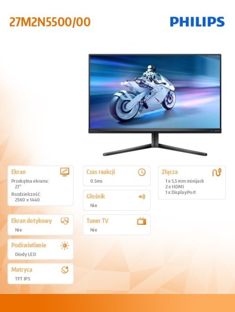 Monitor 27M2N5500 27 cali IPS 180Hz HDMIx2 DP Pivot Monitor 27M2N5500 27 cali IPS 180Hz HDMIx2 DP Pivot
