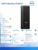 Komputer Dell Pro Max Micro FCM2250 Win 11 Pro Intel U7 265/16GB/512GB/NVIDIA RTX A400/WLAN + BT/Wireless Kb & Mouse/280W/vPro/3