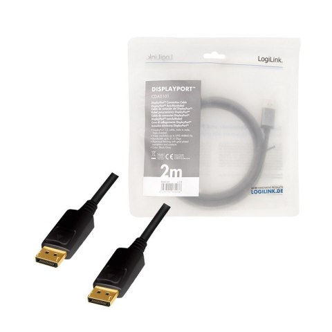 Kabel DisplayPort 4K/60 Hz,DP/M do DP/M aluminium 2m Kabel DisplayPort 4K/60 Hz,DP/M do DP/M aluminium 2m