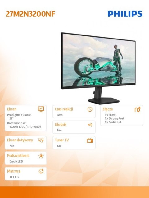 Monitor 27M2N3200NF 27 cali IPS 144Hz HDMI DP Monitor 27M2N3200NF 27 cali IPS 144Hz HDMI DP