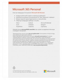 M365 Personal PL 1Y 1U 5D Win/Mac EP2-32454