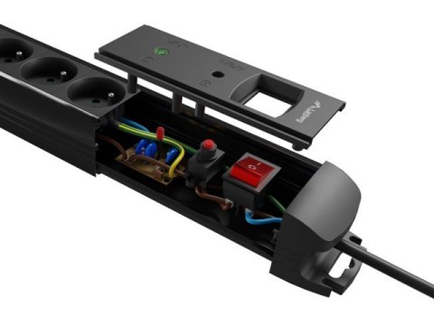 Listwa zasilająca 3.0m 5x230 SC SP1-05F-0300-BK Listwa zasilająca 3.0m 5x230 SC SP1-05F-0300-BK