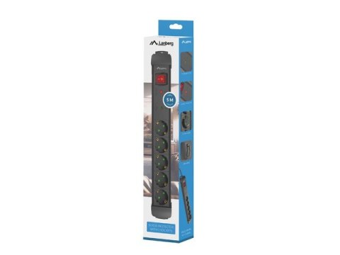 Listwa zasilająca 5.0m 5x230 SC SP1-05F-0500-BK Listwa zasilająca 5.0m 5x230 SC SP1-05F-0500-BK