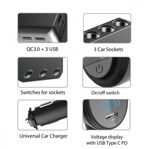 Rozdzielacz gniazda zapalniczki MCE218