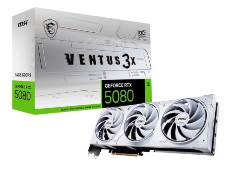 Karta graficzna GeForce RTX 5080 VENTUS 3X OC WHITE 16G GDDR7 256bit Karta graficzna GeForce RTX 5080 VENTUS 3X OC WHITE 16G GDDR7 256bit
