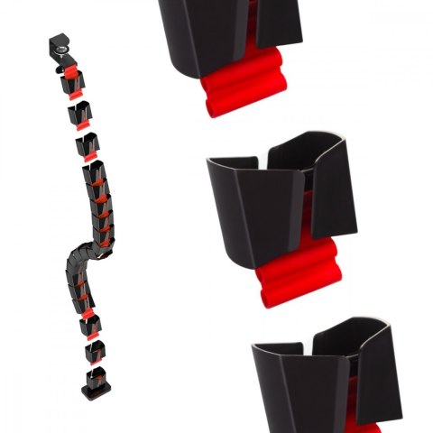 Organizer kabli, 1345mm czarno czerwony RS125