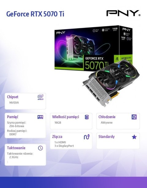 Karta graficzna GeForce RTX5070Ti OC 3F ARGB 16GB 256-bit 896G/s Karta graficzna GeForce RTX5070Ti OC 3F ARGB 16GB 256-bit 896G/s