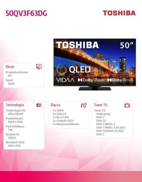 Telewizor QLED 50 cali 50QV3F63DG Telewizor QLED 50 cali 50QV3F63DG