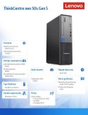 Komputer ThinkCentre Neo 50s G5 SFF 12XD000CPB W11Pro i5-12400/8GB/256GB/INT/DVD/1YR Premier + 3YRS OS