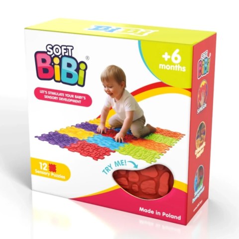 BiBi Sensory Mats 12 el. - maty sensoryczne dla dzieci 6m+ Meli
