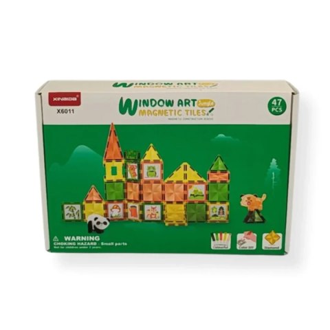 Klocki magnetyczne dla dzieci Window Art Dżungla 47 el. - X-Bida 3+ X-Bida
