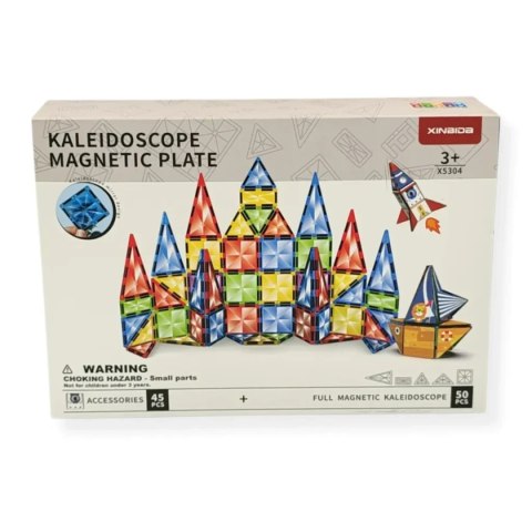 Klocki magnetyczne kalejdoskop 95 el. przezroczyste - X-Bida 3+ X-Bida