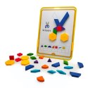 Magnetyczna mozaika Tangram z tablicą - 128 el. + karty pracy X-Bida