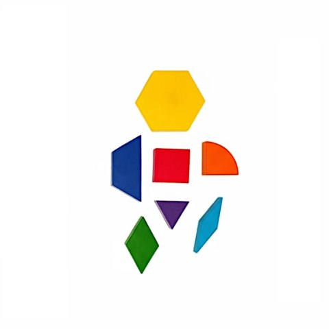 Magnetyczna mozaika Tangram z tablicą - 128 el. + karty pracy X-Bida
