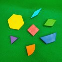 Magnetyczna mozaika Tangram z tablicą - 128 el. + karty pracy X-Bida