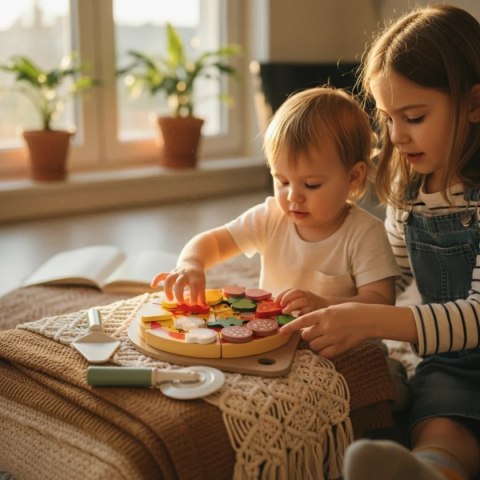 Drewniana pizza zabawka z akcesoriami - Kabi 3+ Kabi