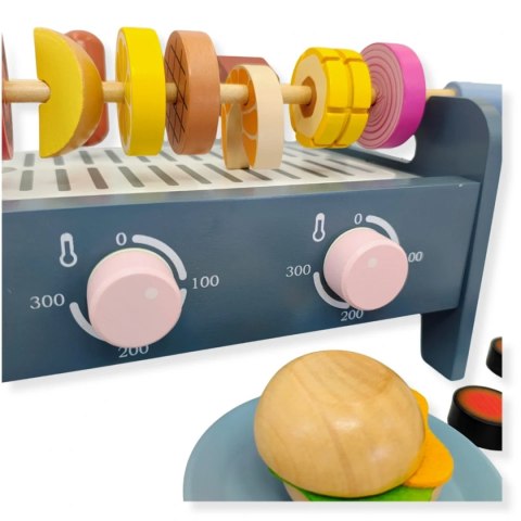 Drewniany grill BBQ z akcesoriami 35 el. - Kabi 3+ Kabi