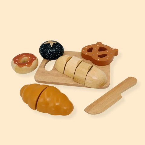Drewniany zestaw do krojenia pieczywa 7 el. - Kabi 3+ Kabi