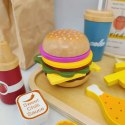 Drewniany zestaw fast food burger z akcesoriami - Kabi 3+ Kabi