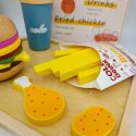 Drewniany zestaw fast food burger z akcesoriami - Kabi 3+ Kabi
