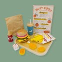 Drewniany zestaw fast food burger z akcesoriami - Kabi 3+ Kabi