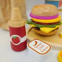Drewniany zestaw fast food burger z akcesoriami - Kabi 3+ Kabi