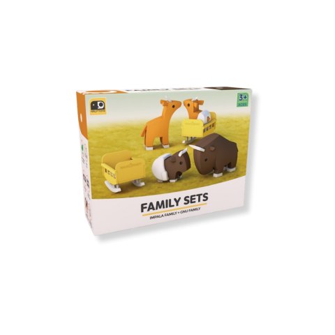 Figurki magnetyczne 3D Half Toys - Rodzina safari Impala i Gnu Half Toys