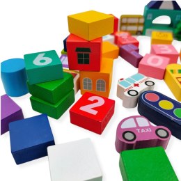 Klocki drewniane miasto sorter 100 elementów - Kabi 3+ Kabi