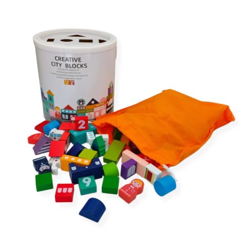 Klocki drewniane miasto sorter 100 elementów - Kabi 3+ Kabi