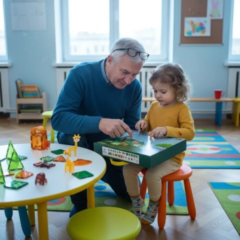 Klocki magnetyczne Dżungla 30 el. ze zwierzętami - X-Bida 3+ X-Bida