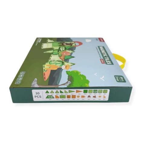 Klocki magnetyczne Dżungla 30 el. ze zwierzętami - X-Bida 3+ X-Bida