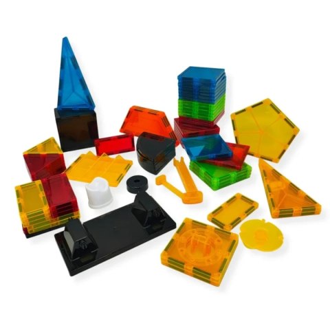 Klocki magnetyczne XL 88 el - Magnetic Tiles - duży zestaw 3+ X-Bida