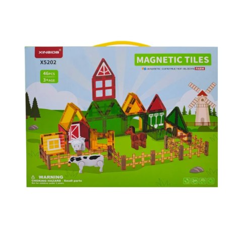 Klocki magnetyczne Magnetic Tiles Farma 46 el. - 3+ X-Bida