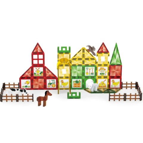 Klocki magnetyczne Magnetic Tiles Farma 46 el. - 3+ X-Bida