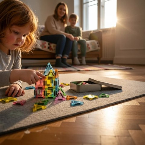 Klocki magnetyczne Mini 30 el. w puszce - Magnetic Mini Tiles 3+ X-Bida