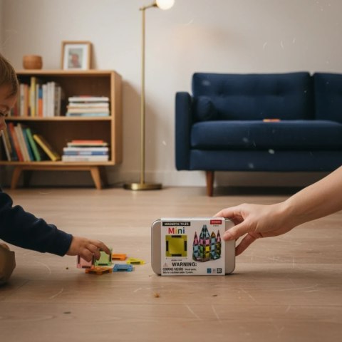 Klocki magnetyczne Mini 30 el. w puszce - Magnetic Mini Tiles 3+ X-Bida
