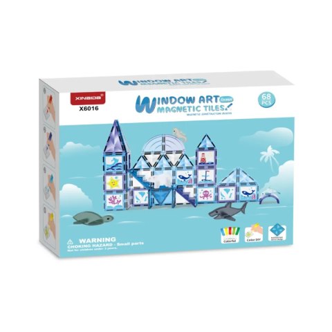 Klocki magnetyczne Ocean 68 el. Window Art - 3+ X-Bida