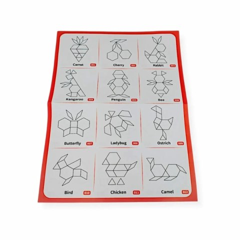 Klocki magnetyczne Tangram 20 el. układanka - z tablicą 3+ X-Bida