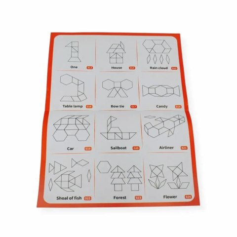 Klocki magnetyczne Tangram 20 el. układanka - z tablicą 3+ X-Bida