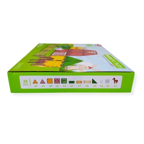 Klocki magnetyczne farma 26 el. - Magnetic Tiles 3+ X-Bida