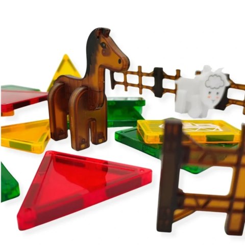 Klocki magnetyczne farma 26 el. - Magnetic Tiles 3+ X-Bida