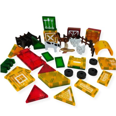 Klocki magnetyczne farma 76 el. - Magnetic Tiles 3+ X-Bida