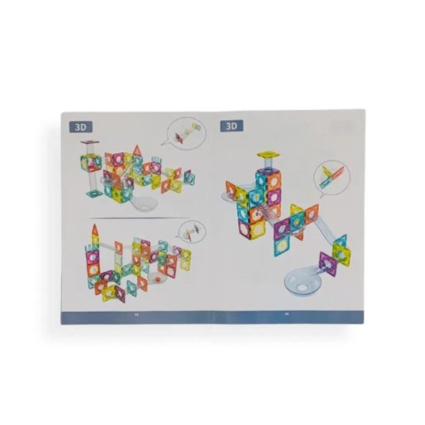 Klocki magnetyczne kulodrom tęczowy 95 el. - Magnetic Tiles 4+ X-Bida